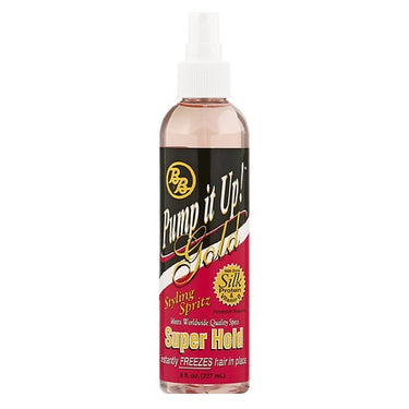 BB Pump It Up Gold Styling Spritz – Super Hold, 8 fl oz - ANNS BEAUTY SUPPLY
